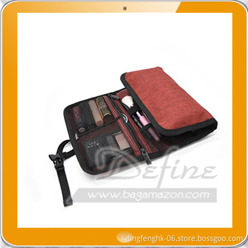 Roll Up Electrical Travel Gear Organizer Folding Travel Cosmetic Bag